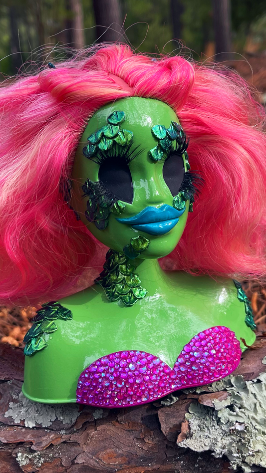 Custom Fish-Lady Barbie Styling Head