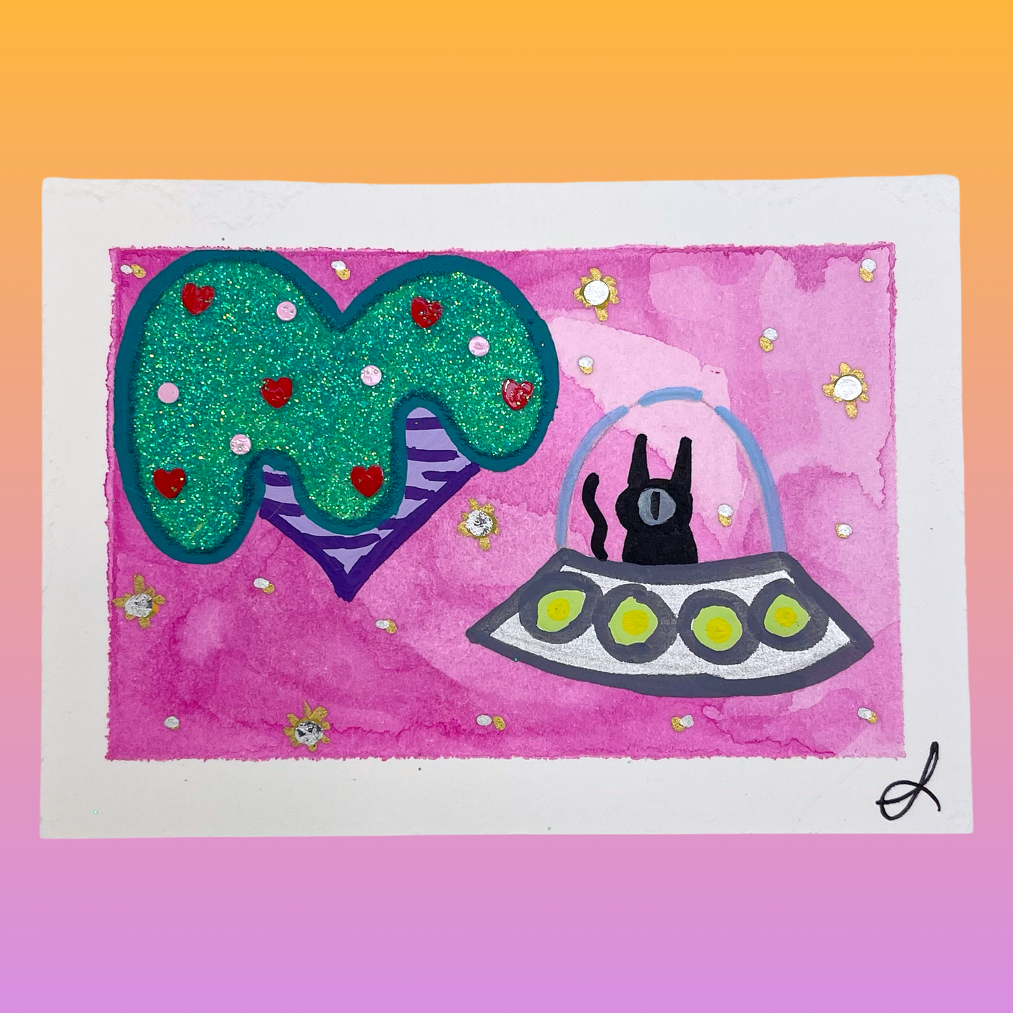 1/4 Planet Love Goo Original Art Card