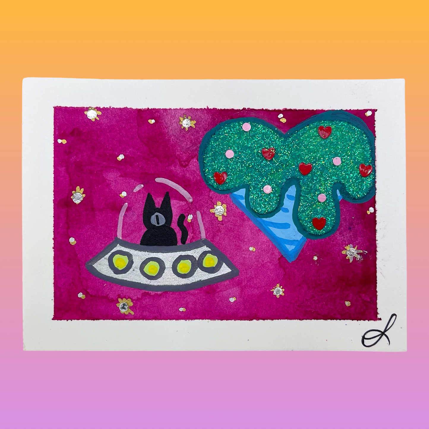 4/4 Planet Love Goo Original Art Card