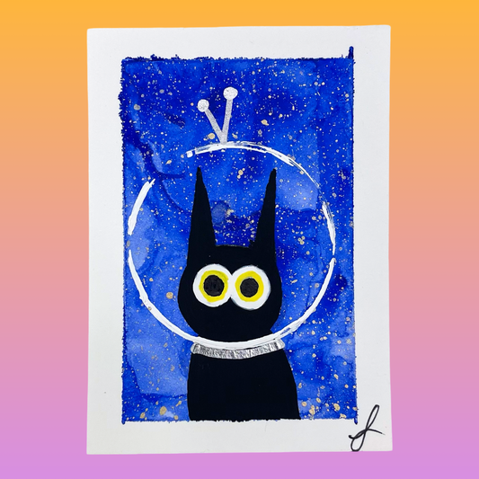 1/4 Kitty Cosmonauts Original Art Card