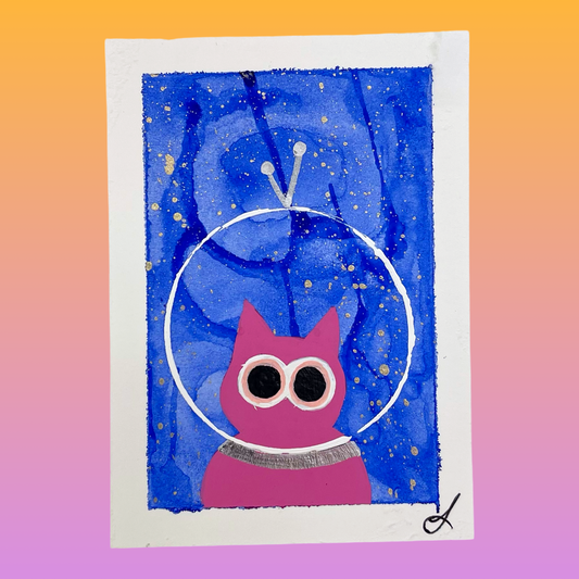 2/4 Kitty Cosmonauts Original Art Card