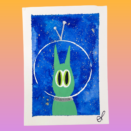 4/4 Kitty Cosmonauts Original Art Card