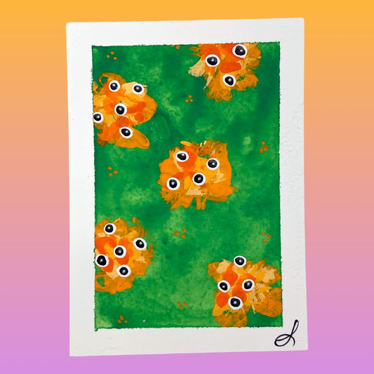 1/4 The Flowers Are Watching Original Art Card