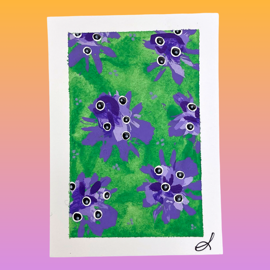 2/4 The Flowers Are Watching Original Art Card
