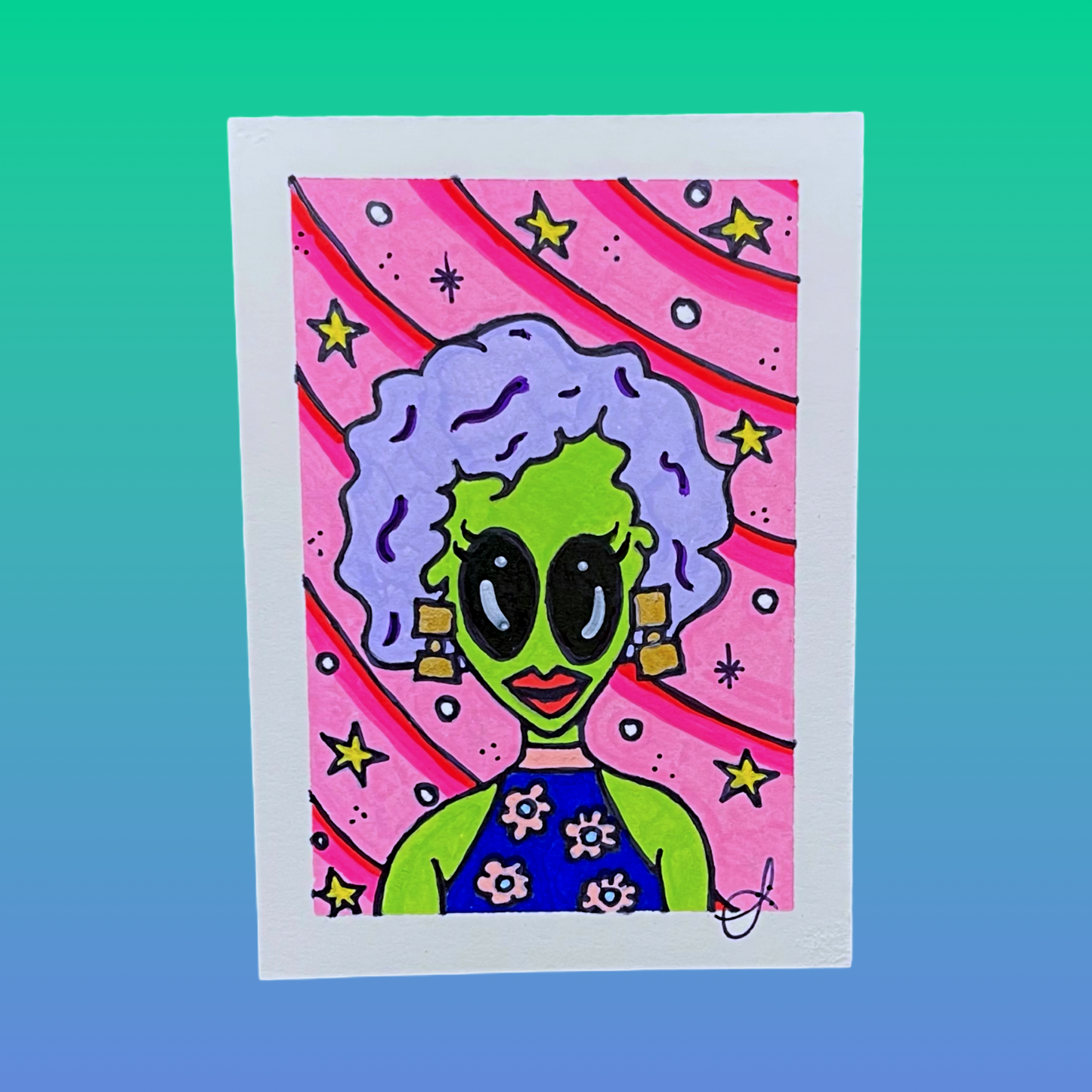 4/4 I’m a Martian Girl Original Art Card