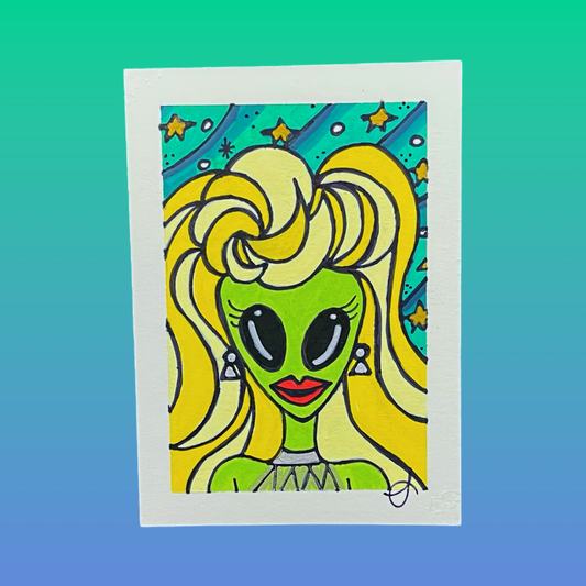 3/4 I’m a Martian Girl Original Art Card