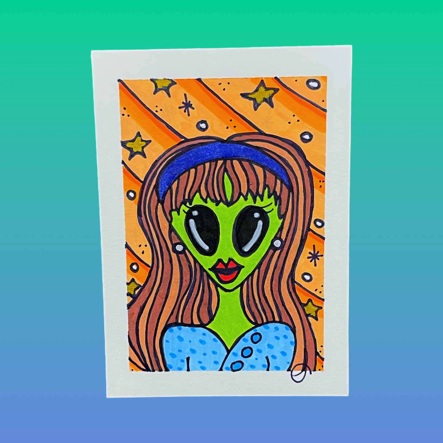 2/4 I’m a Martian Girl Original Art Card